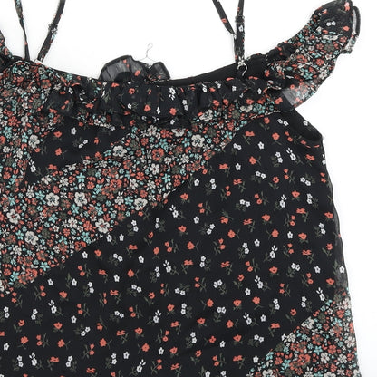 Womens UK Size 10 Topshop Black Basic Blouse