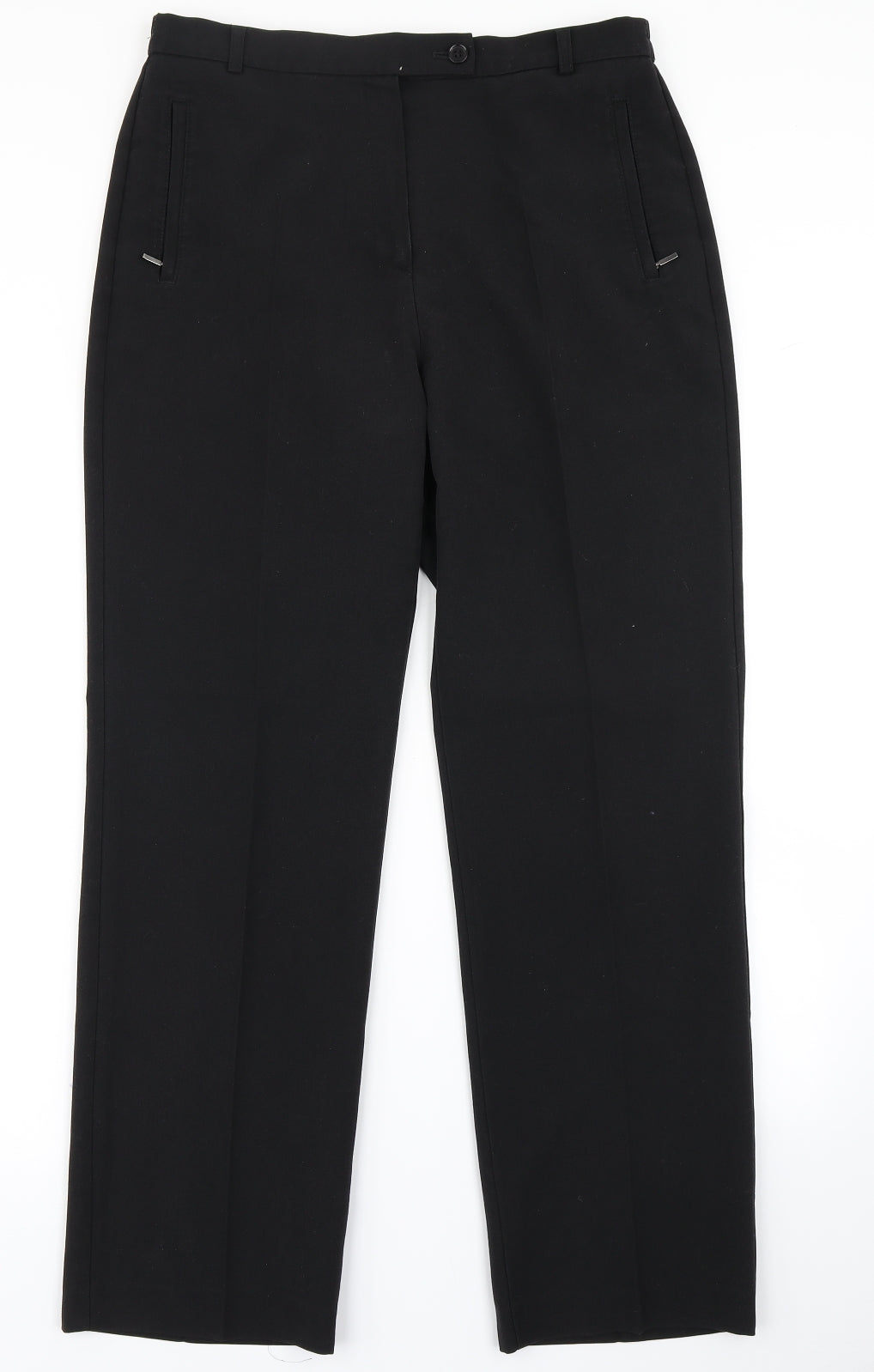 Womens UK Size 12 M&S Regular Fit Dress Pants Black Trousers