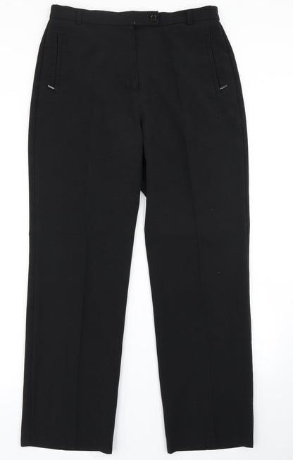 Womens UK Size 12 M&S Regular Fit Dress Pants Black Trousers