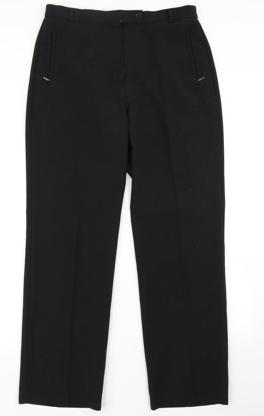 Womens UK Size 12 M&S Regular Fit Dress Pants Black Trousers