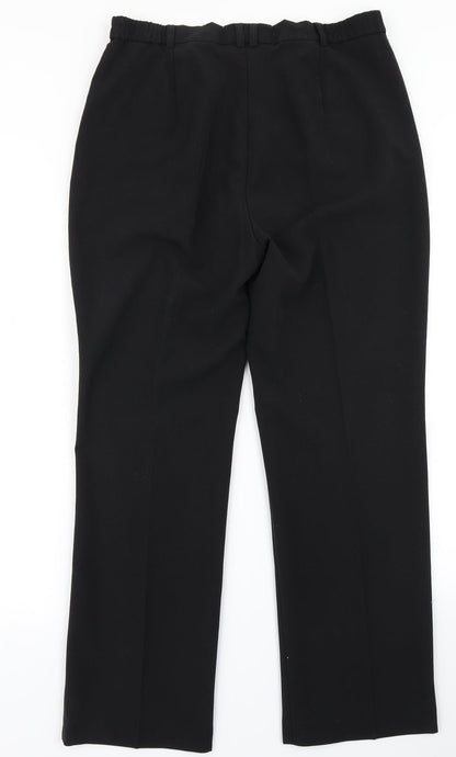 Womens UK Size 12 M&S Regular Fit Dress Pants Black Trousers