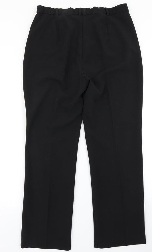 Womens UK Size 12 M&S Regular Fit Dress Pants Black Trousers