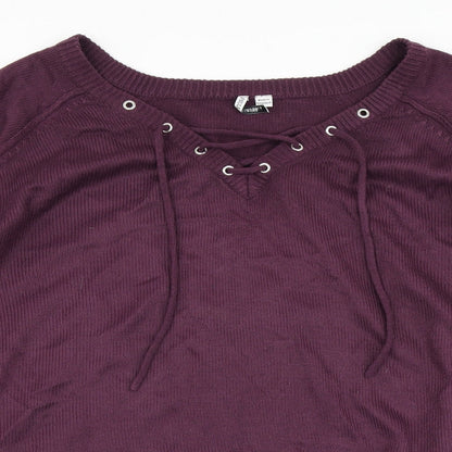 Womens UK Size L Capsule Purple Pullover Jumper
