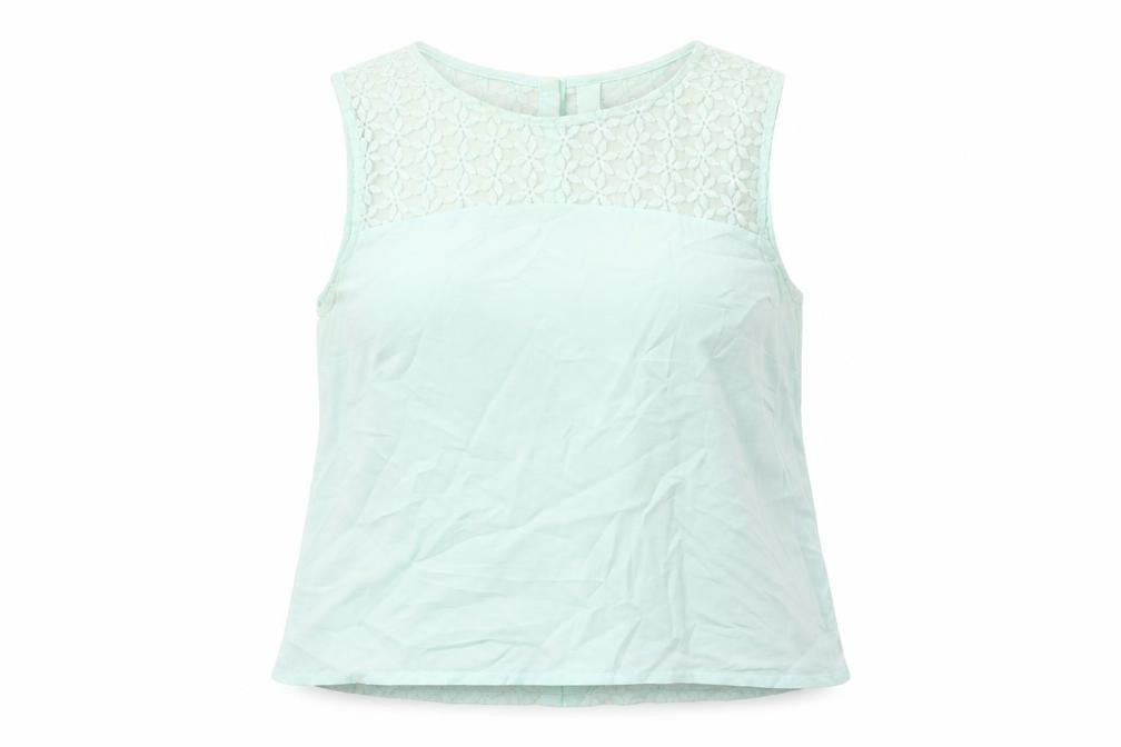 Womens UK Size 12 H&M Green Basic Tank