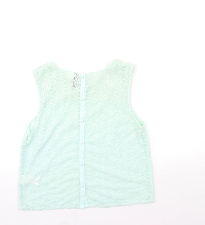 Womens UK Size 12 H&M Green Basic Tank