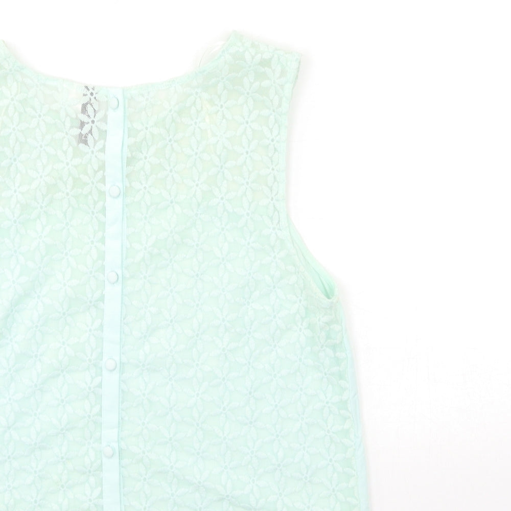 Womens UK Size 12 H&M Green Basic Tank