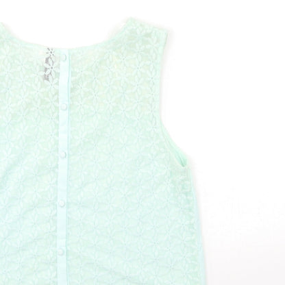 Womens UK Size 12 H&M Green Basic Tank
