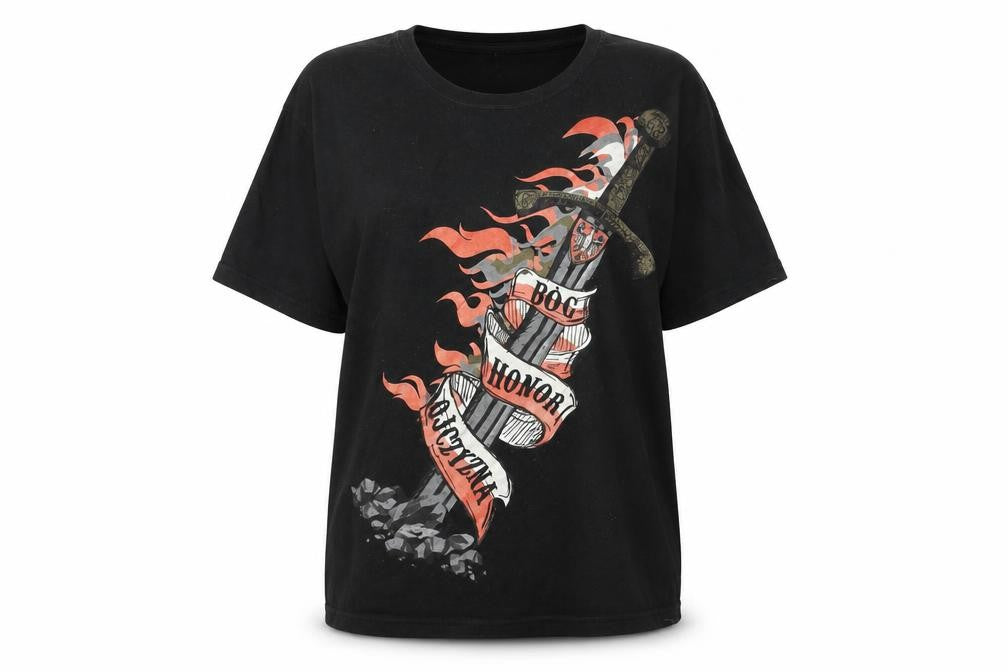 Front view of kenya women’s black basic t-shirt, size S