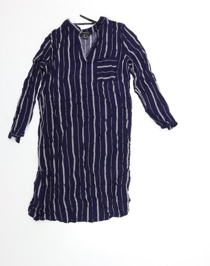 Primark Womens Black Striped  Basic Blouse Size 8