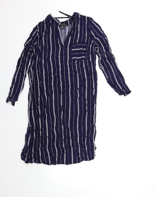 Primark Womens Black Striped  Basic Blouse Size 8