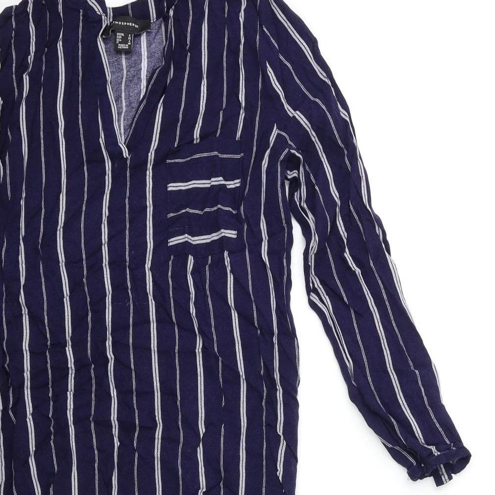 Primark Womens Black Striped  Basic Blouse Size 8