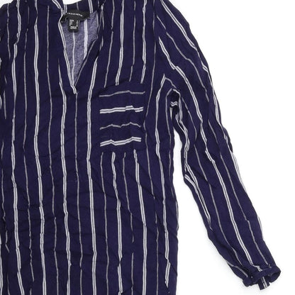 Primark Womens Black Striped  Basic Blouse Size 8