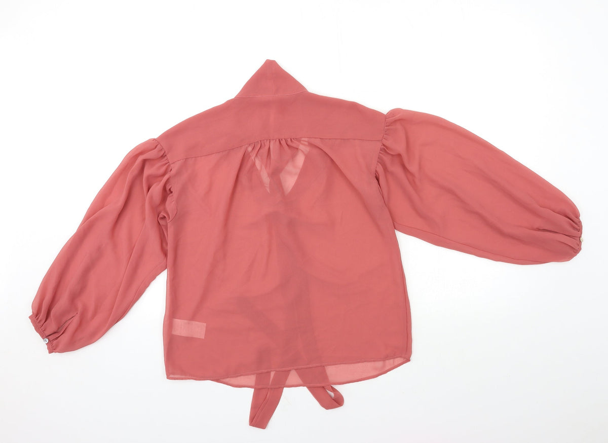 Back view of ALL ABOUT YOU women’s pink basic blouse, size S