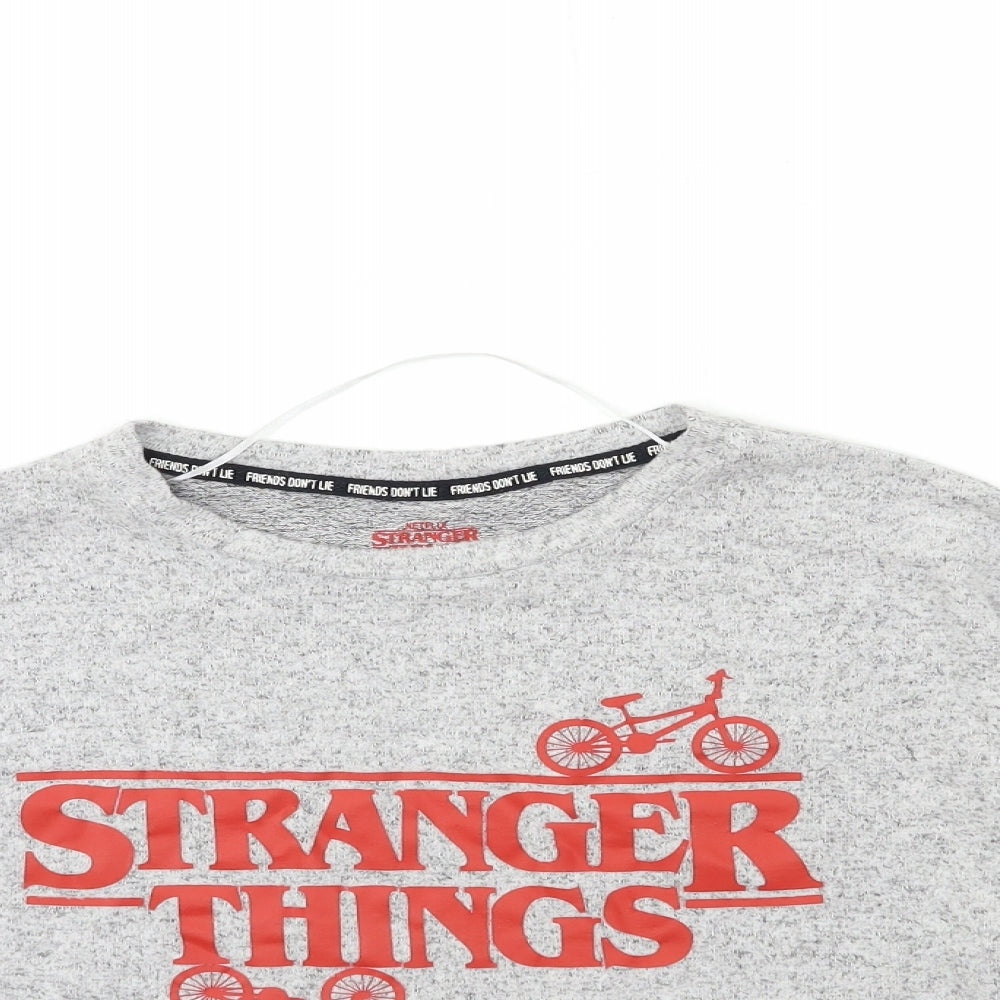 Primark Womens Grey   Basic T-Shirt Size 10  - stranger things