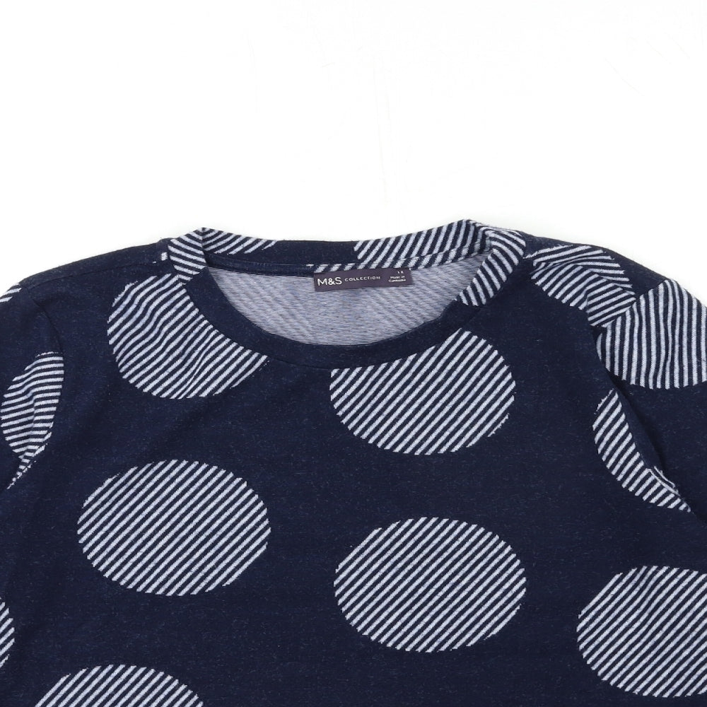 Womens UK Size 14 Marks and Spencer Blue Pullover Jumper