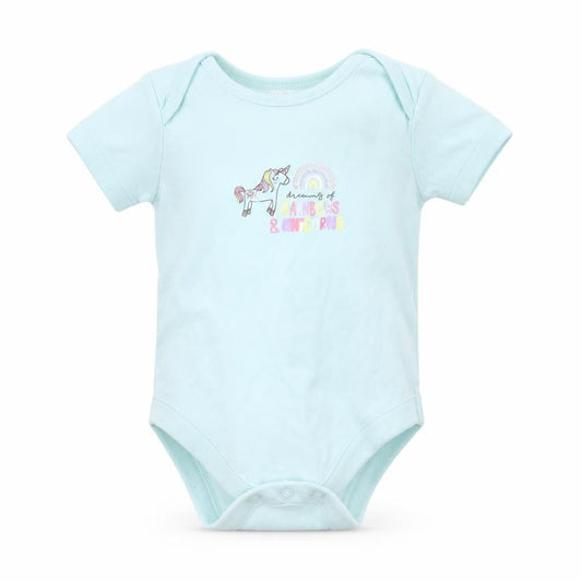 Front view of Pep&Co Baby Blue Babygrow One-Piece, size 3-6, Months