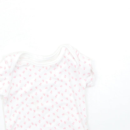Nutmeg Baby White Floral  Babygrow One-Piece Size 0-3 Months