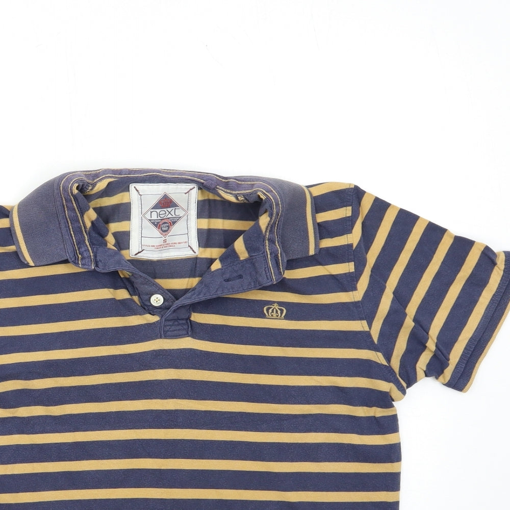 NEXT Mens Beige Striped   Polo Size S