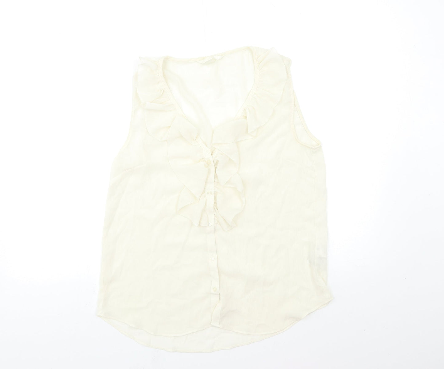 Womens UK Size 8 H&M Beige Basic Blouse