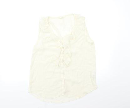 Womens UK Size 8 H&M Beige Basic Blouse