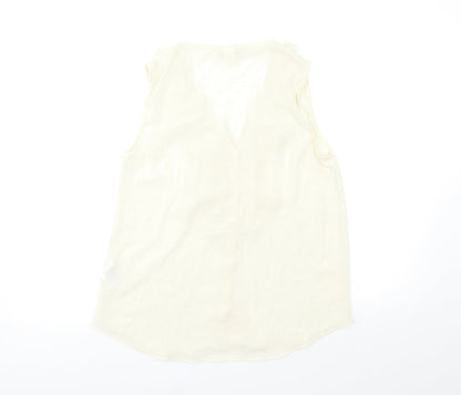 Womens UK Size 8 H&M Beige Basic Blouse