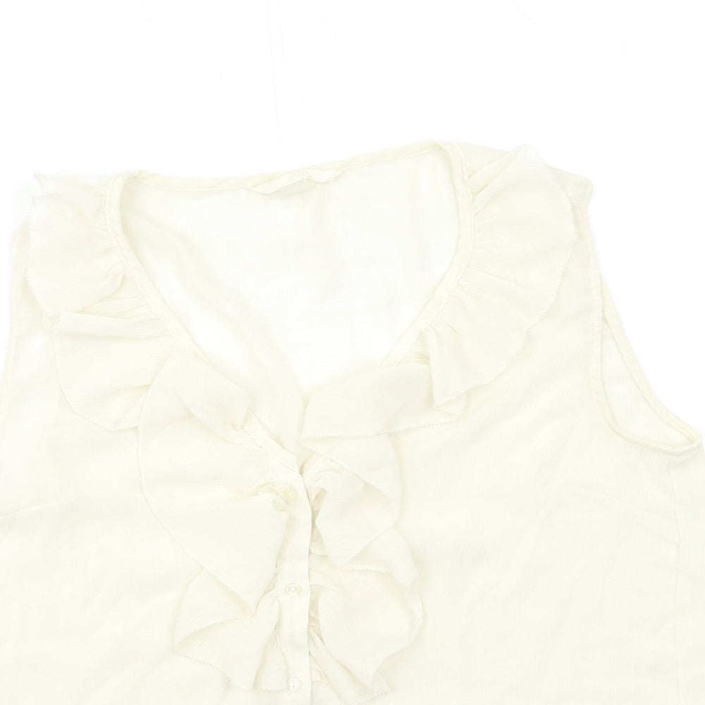 Womens UK Size 8 H&M Beige Basic Blouse