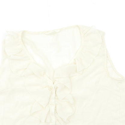 Womens UK Size 8 H&M Beige Basic Blouse