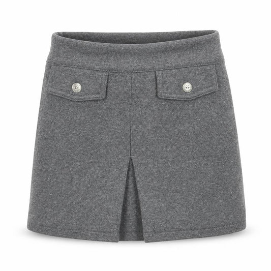 Front view of Adams girls’ grey a-line skirt, size 4, years