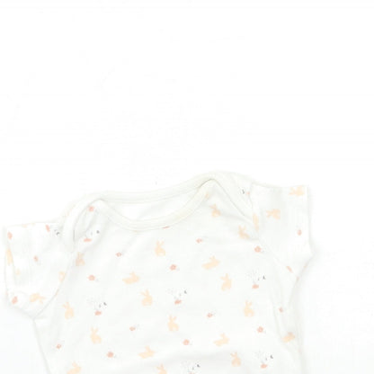 F&F Baby White Animal Print  Babygrow One-Piece Size 0-3 Months