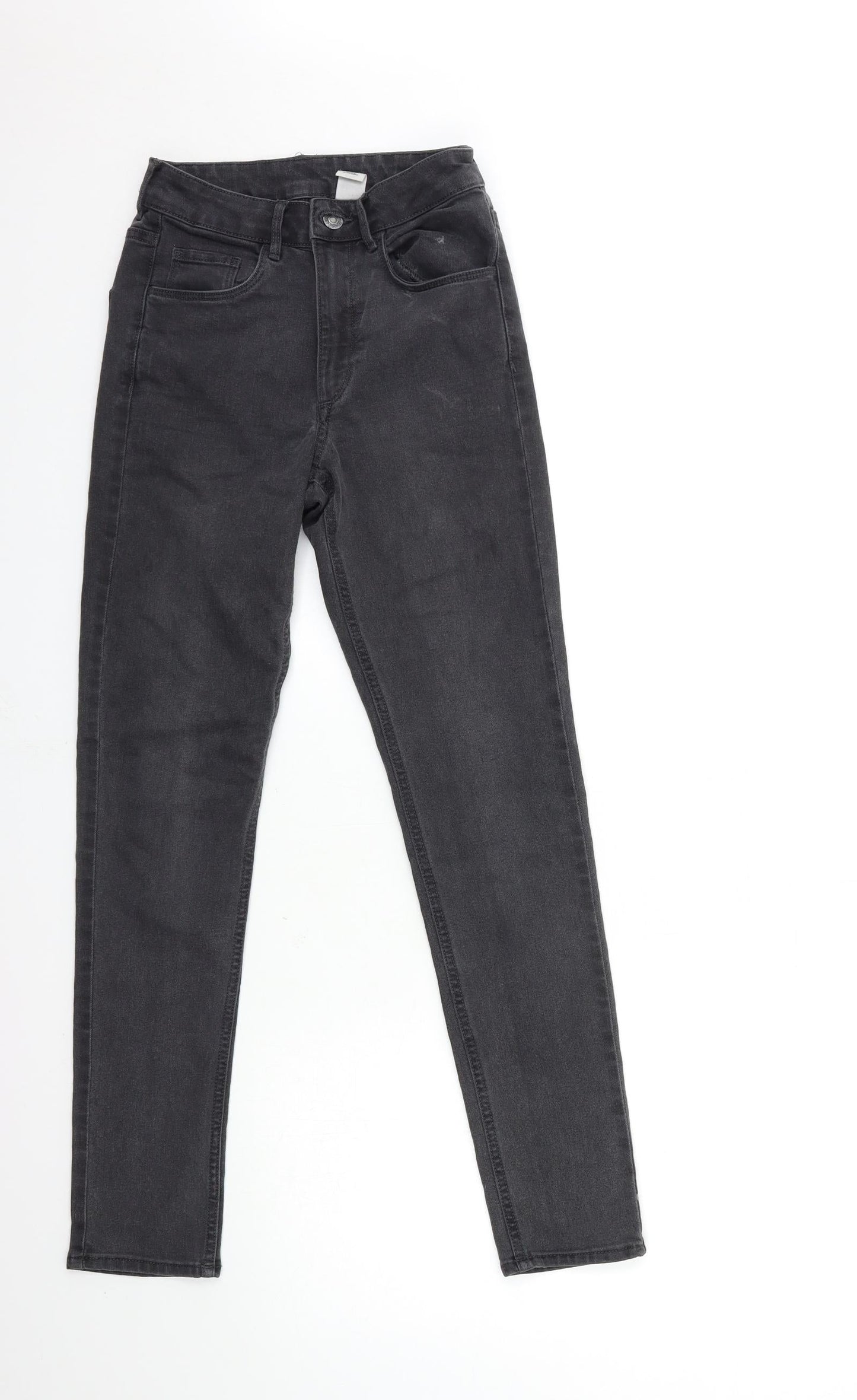 Womens UK Size 25 in H&M Regular Fit Skinny Black Jeans