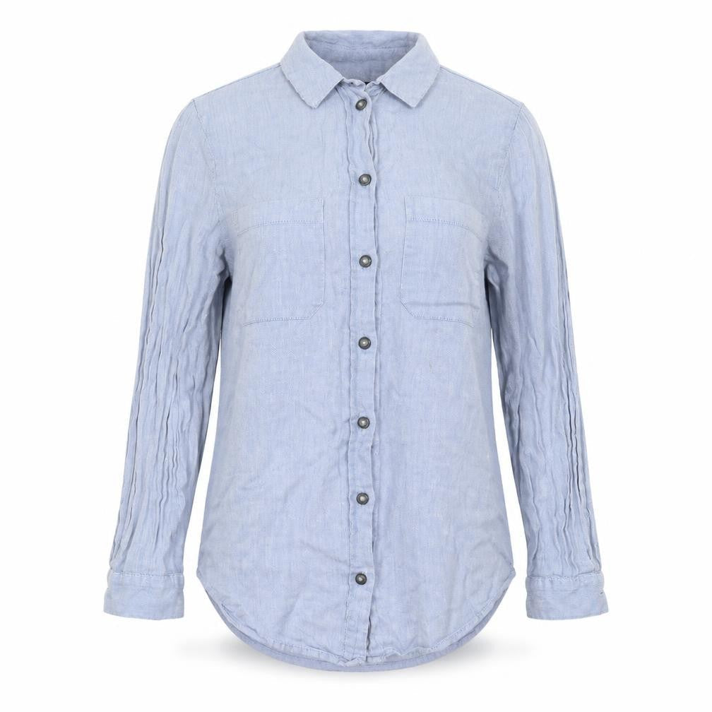 Womens UK Size 10 Topshop Blue Basic Button-Up