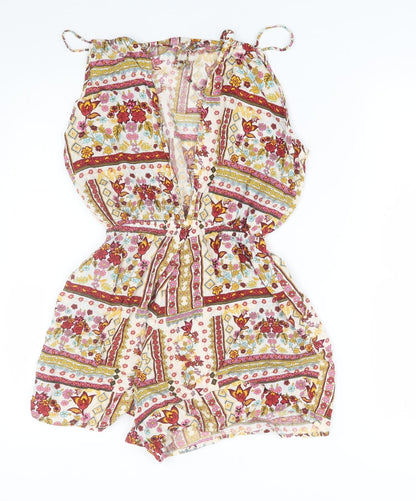 H&M coachella Womens Multicoloured Floral  Jumpsuit One-Piece Size 6