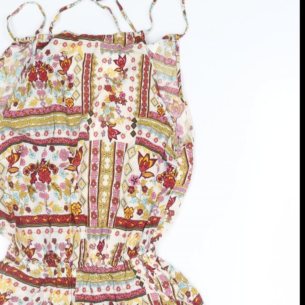H&M coachella Womens Multicoloured Floral  Jumpsuit One-Piece Size 6
