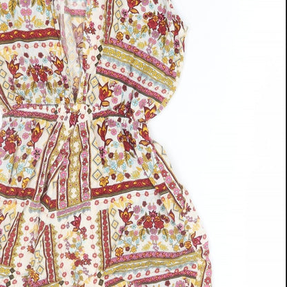 H&M coachella Womens Multicoloured Floral  Jumpsuit One-Piece Size 6