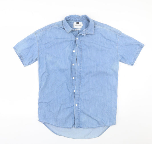 Topman Mens Blue    Button-Up Size S