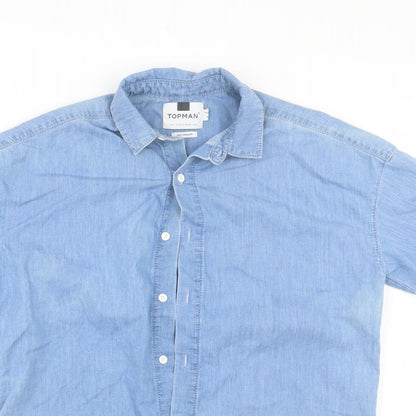 Topman Mens Blue    Button-Up Size S