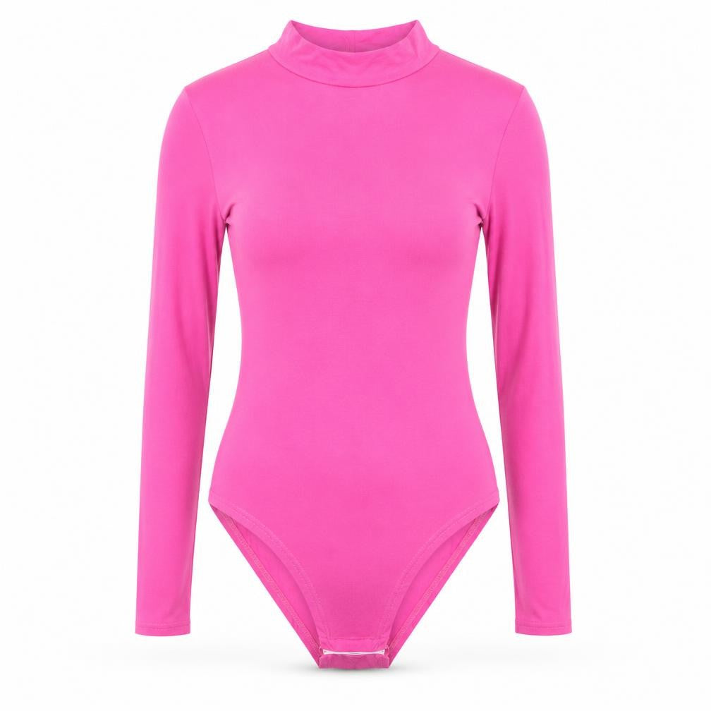 Front view of Re Tech UK women’s pink catsuit one-piece, size S