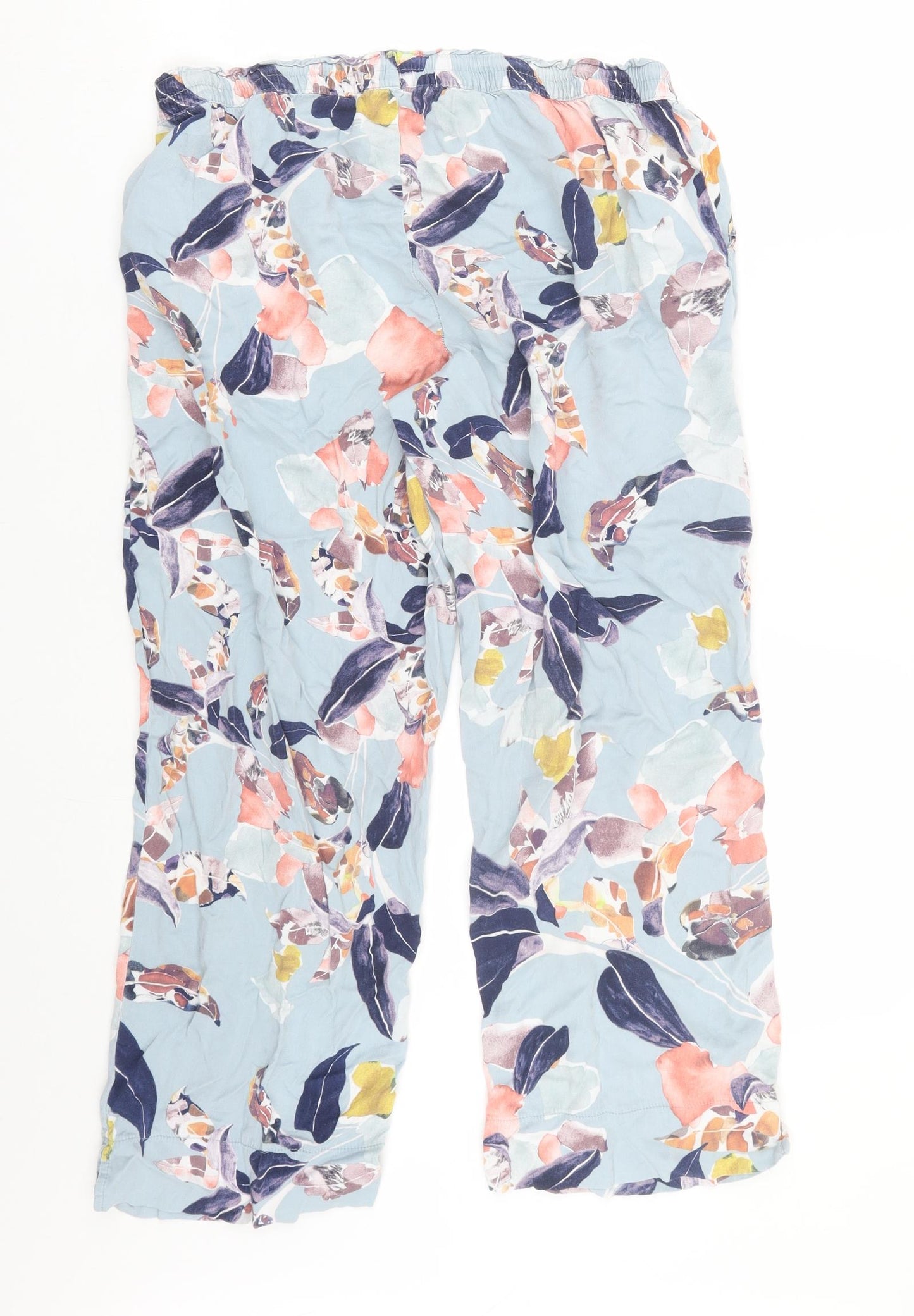 Womens UK Size L Preworn Regular Fit Capri Blue Trousers