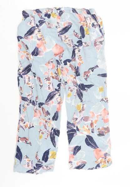 Womens UK Size L Preworn Regular Fit Capri Blue Trousers