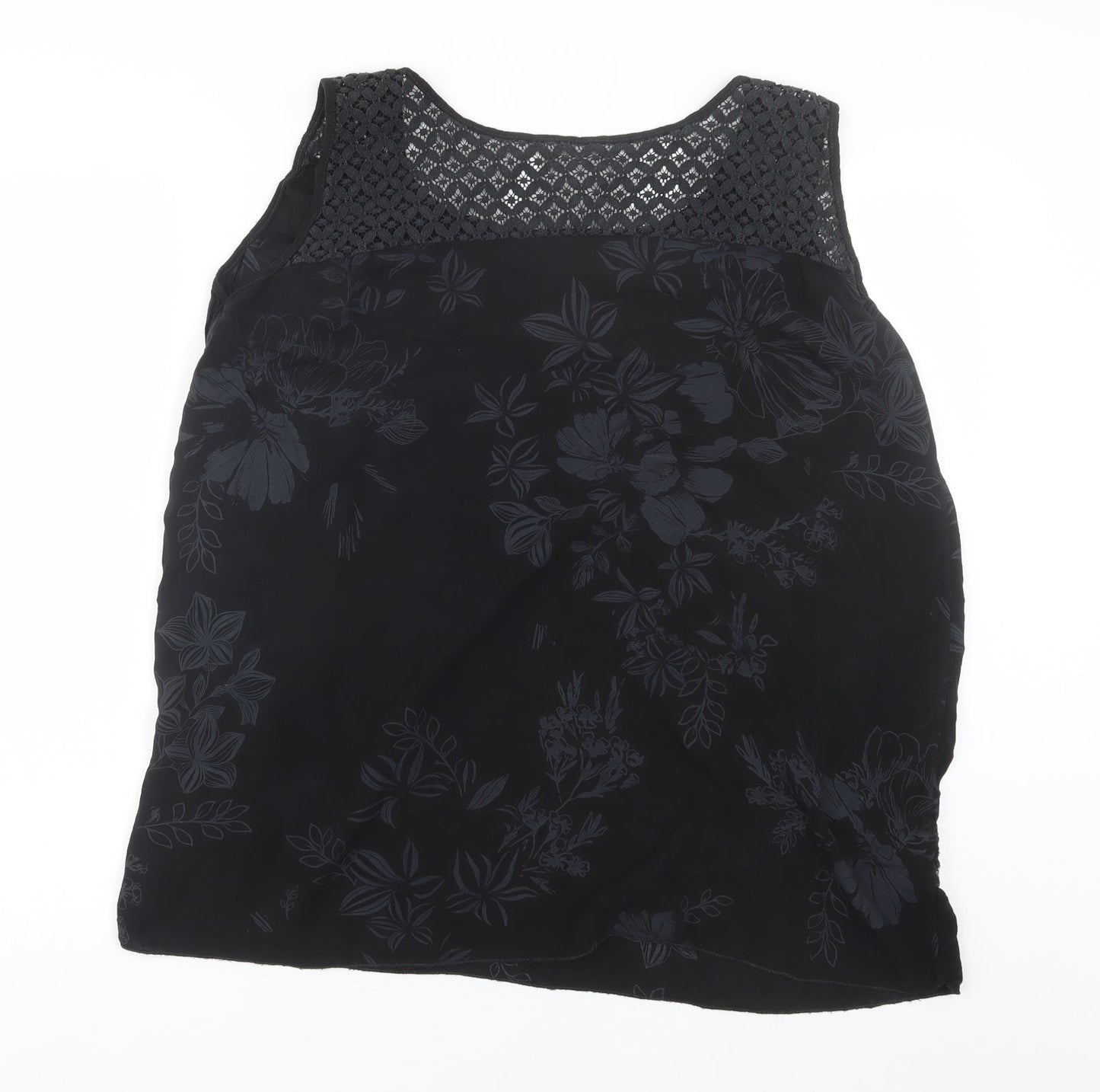Womens UK Size M Preworn Black Basic Tank