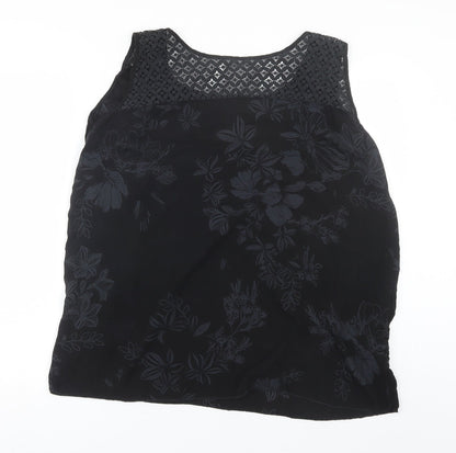 Womens UK Size M Preworn Black Basic Tank