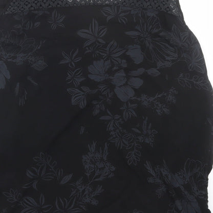Womens UK Size M Preworn Black Basic Tank