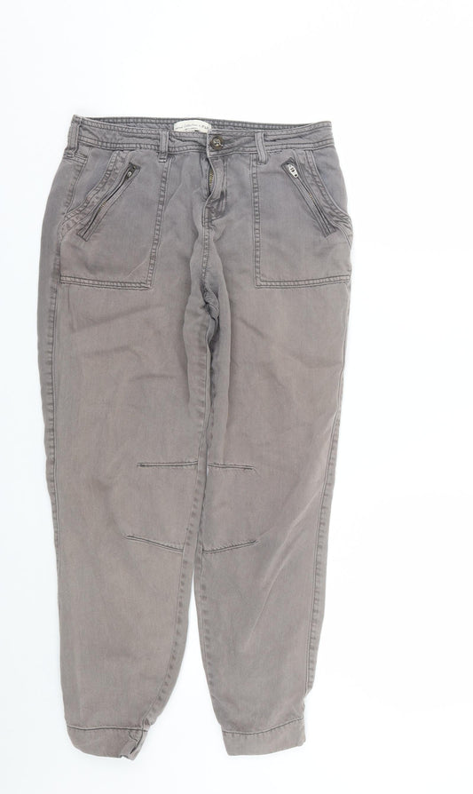 F&F Womens Grey  Denim Straight Jeans Size 8 L23 in