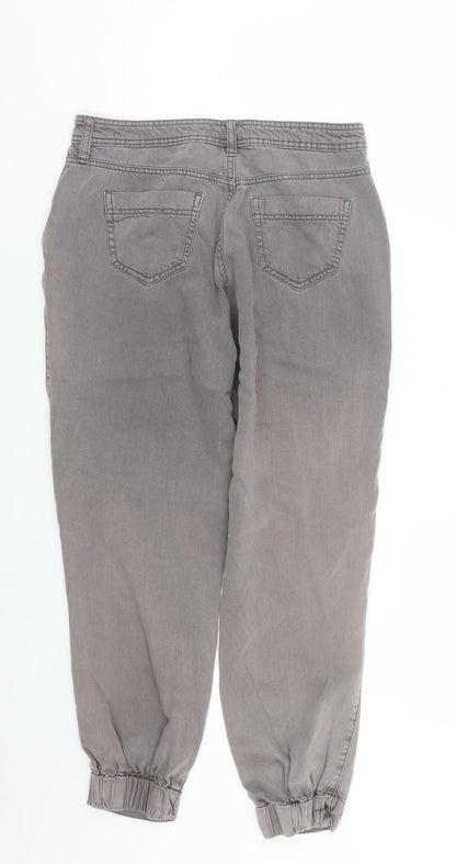 F&F Womens Grey  Denim Straight Jeans Size 8 L23 in