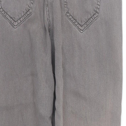 F&F Womens Grey  Denim Straight Jeans Size 8 L23 in