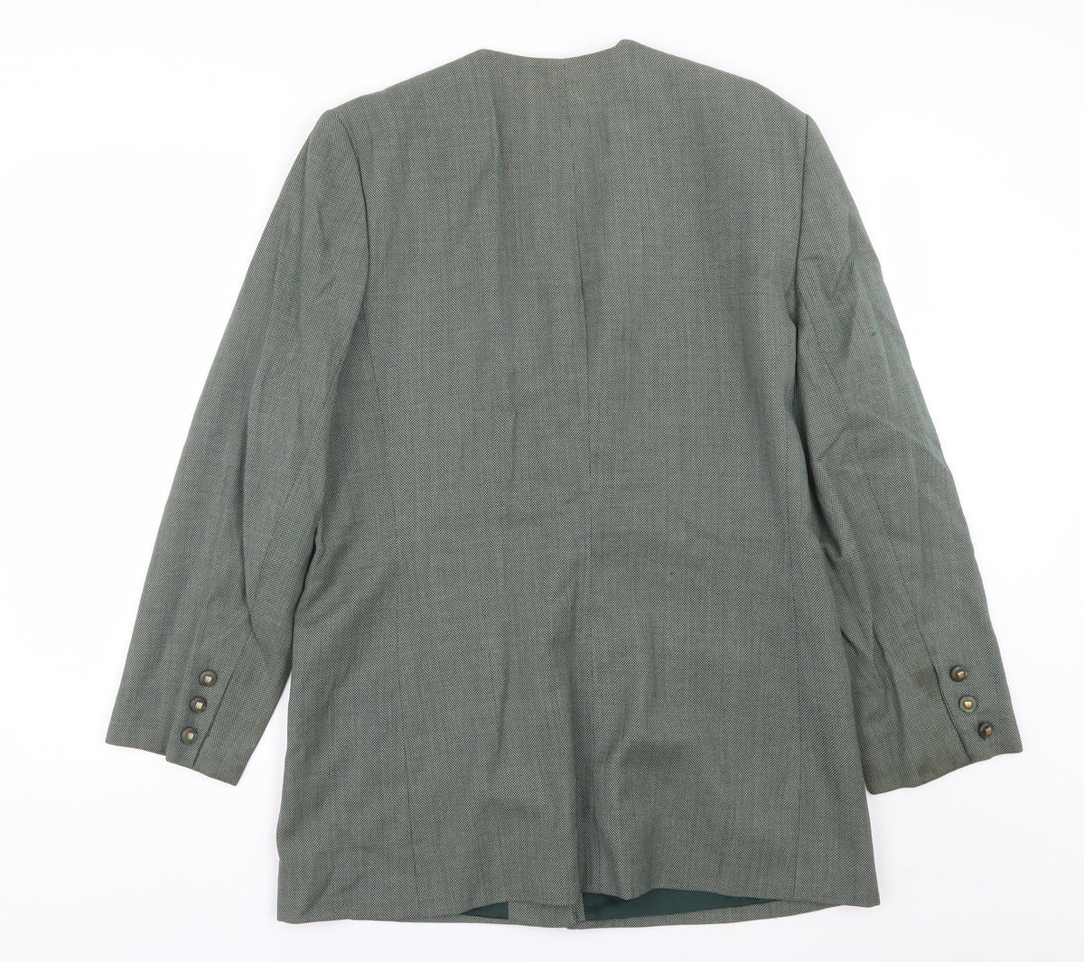 Back view of Vityella women’s green polka dot jacket suit, size UK 14