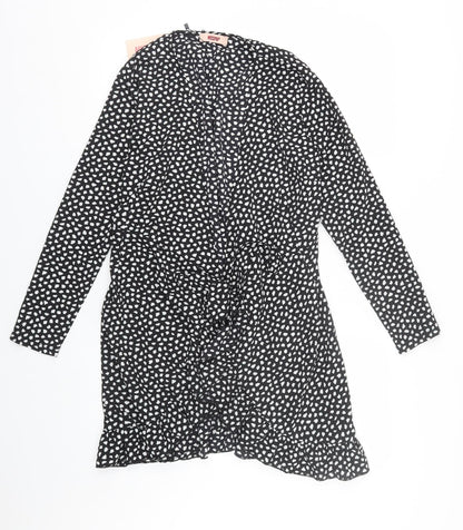 Womens UK Size 8 Misspap Black Kimono Blouse