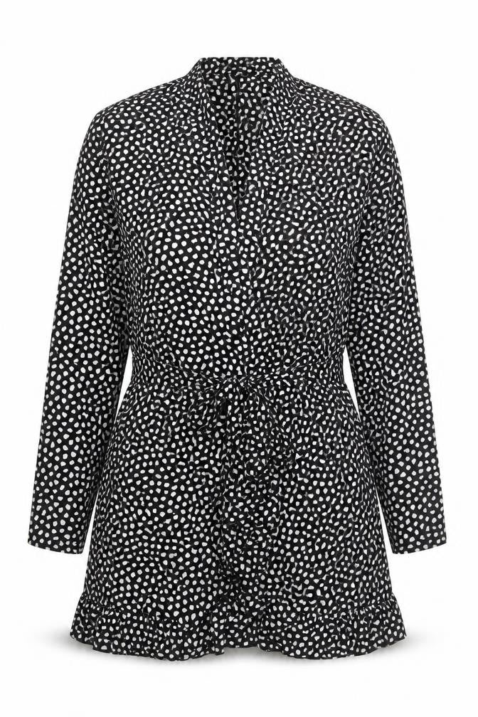 Womens UK Size 8 Misspap Black Kimono Blouse