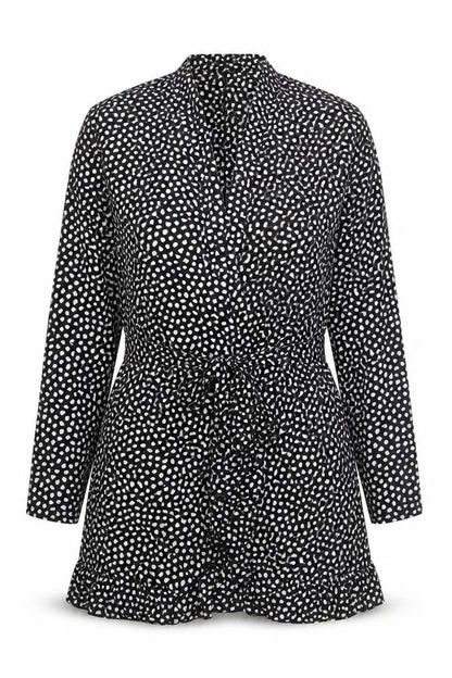 Womens UK Size 8 Misspap Black Kimono Blouse
