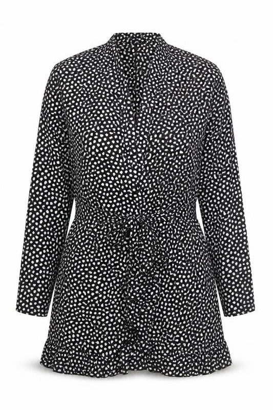Womens UK Size 8 Misspap Black Kimono Blouse
